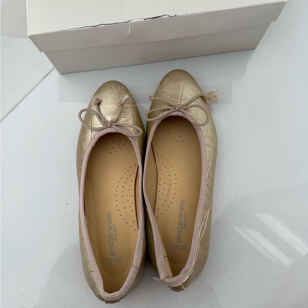 Andanines girls gold ballet flats